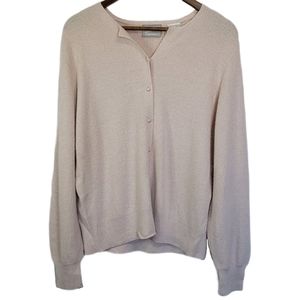 Blair Pink ButtonUp Silk Cardigan Semi VNe…